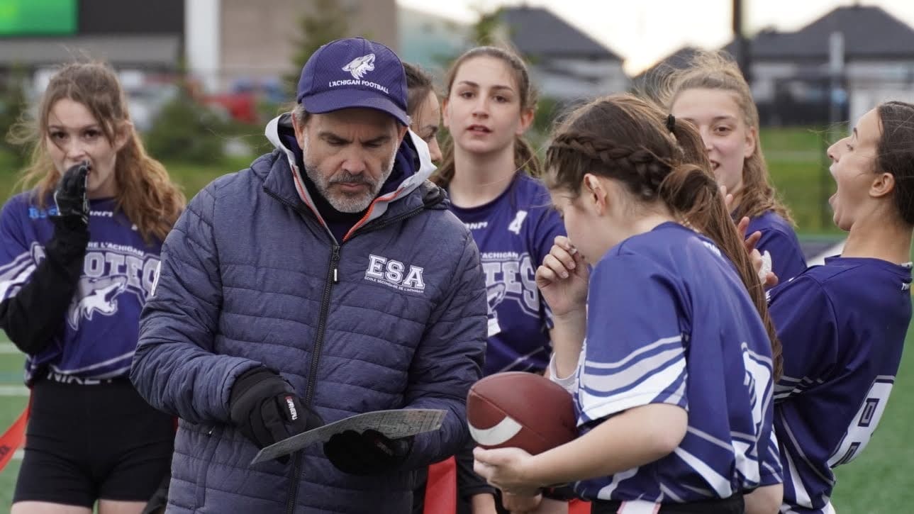 directives donnés par un coach à une équipe de flagfootball