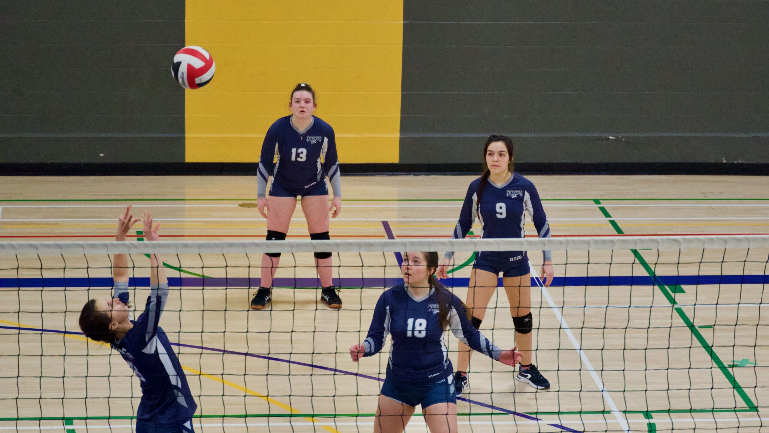 échange de volleyball 4 joueuses